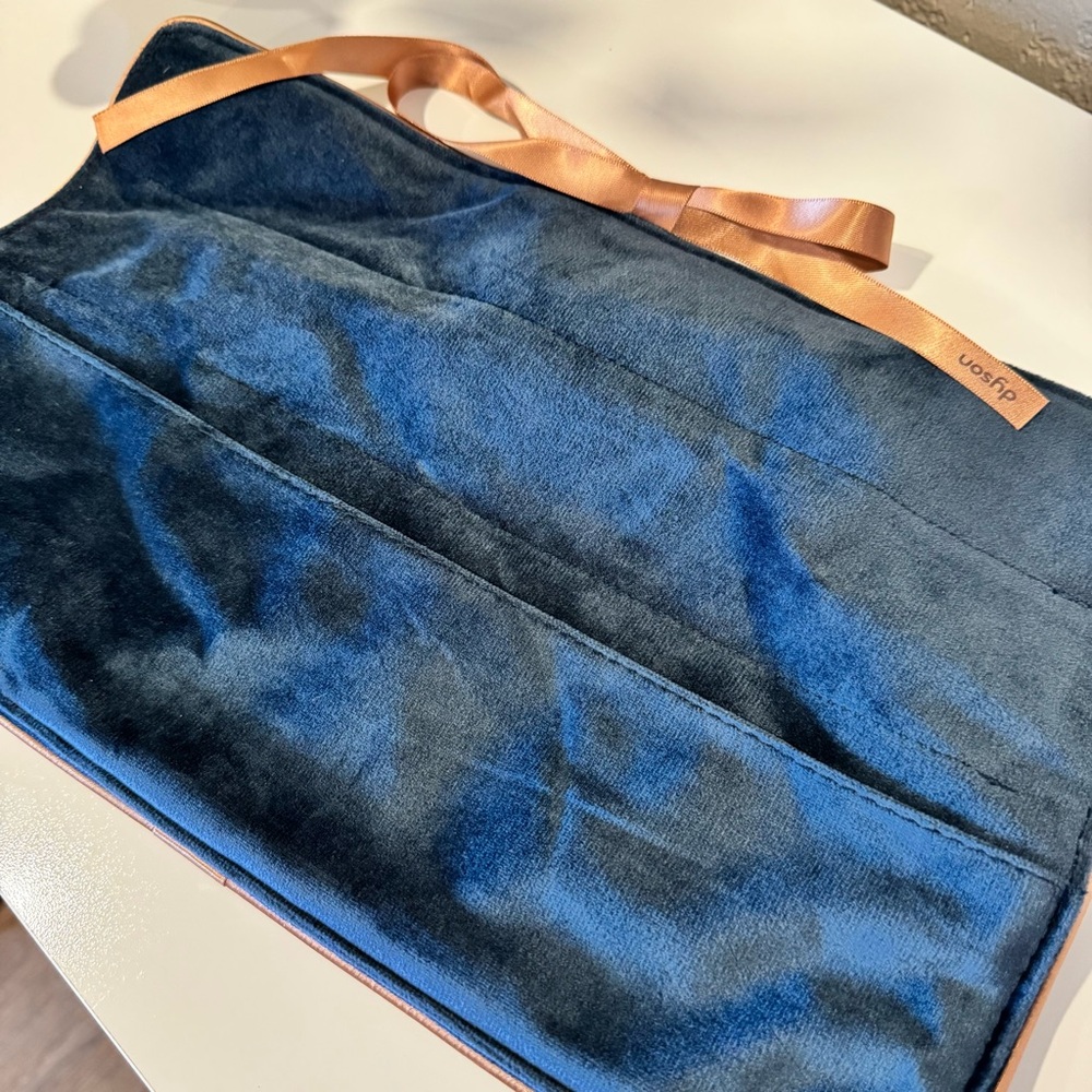 Dyson Corrale Straightener Heat Resistant TRAVEL POUCH ONLY Blue Gold Velvet - Picture 4 of 4